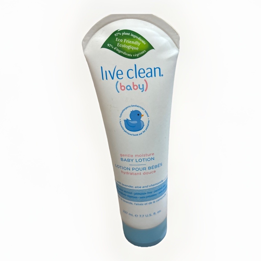 New Live Clean (Baby) Lotion Gentle Moisture Lavender Aloe Chamomile 7.7 fl oz